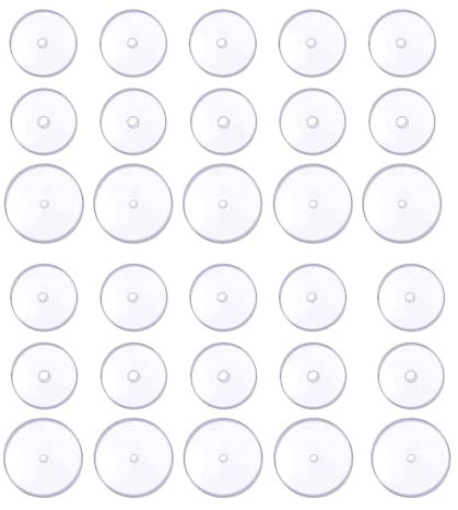 WKRTDY 30x Transparente Silikon Ohrring-Rückseiten, 3 Größen, als Stützpflaster für Ohrläppchen und zur Stabilisierung von Ohrringen, Keloid Disc für Piercing-Bumps, klare Scheiben-Pads