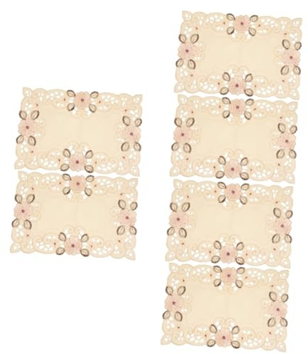 Garneck 3 Sätze 2St Tischset Tischdecken Desk pad Spitzendeckchen Untersetzer für Teetassen Vintage- Schal Partytischdecke kreative Platzdeckchen klassisch einstellen Tortenspitze