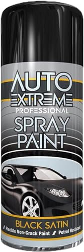 Z&A Black Satin Spray Paint 400ML - Professional Quality Spray Paint - Petrol Resistant Non Crack Painting - All Purpose Aerosol Can - Perfect Finish for Cars, Bikes, Vans, Metal and Wood (1)