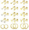 JeweBella 15 Paar Ohrringe Set - Piercing Ohrstecker aus Medizinischem 316L Chirurgenstahl - Hypoallergene Gold Ohrringe für Damen