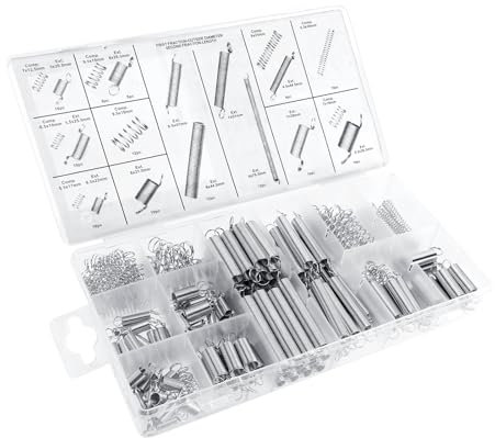 200 StüCk Zugfeder Feder Sortiment Set Kit Edelstahl Federn Metall Zugfedern Sortiment Spiralfedern 20 GrößEn In Praktischen Aufbewahrungsboxen FüR Werkzeuge Und GeräTe, Handwerkzeuge, Autos