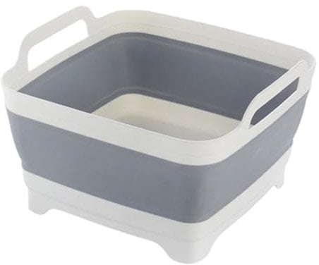 Mulcort Collapsible Dish Washing Up Bowl, Foldable Dish Bowl with Handles and Drain Plug, Portable Sink for Kitchen Sink, Camper Van