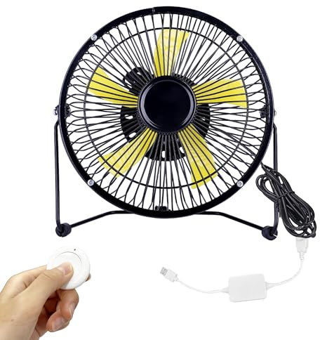 FSLiving ventilator grow, Grow Ventilator mit Fernbedienung,Verstellbarer Winkel mini fan für Growzelt mit oszillierender Funktion,5 Lüfterblätter(GYFS002)