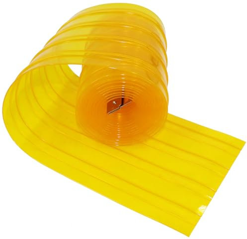 Strips for Dog Kennel, Transparent Plastic Strip Curtain 3.6 m x 20 cm (with 2 x Metal Strips), PVC Strapping Curtain for DIY Dog House Door, Transparent Dog House Door Curtain