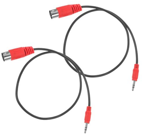 JOINPAYA 2 Piezas Cable Adaptador De Sonido Cable De Guitarra Midi Cables Midi Cable Midi Adaptador De Conector De Audio Adaptador De Audio Cable De Audio De 3,5 Mm Cable Mini Caucho Rojo