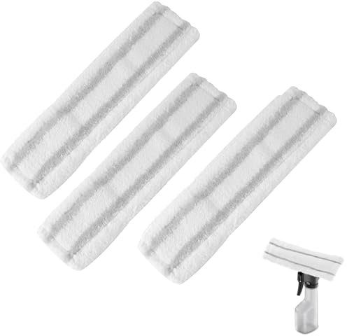 Frogetu 3 Piezas Repuesto de Funda de Fregona de Microfibra Compatible con Kärcher WV1 WV50 WV75,para Repuestos de Limpiacristales los Kärcher,para Aspiradora de Ventanas
