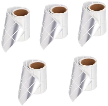 VILLCASE 5 Rollen selbstklebendes Etikett goldene Aufkleber Etikettenpapier Punktaufkleber Brief Band aus preisschild adressetiketten leere Etiketten Druckeretikett PVC selbstklebend Silver