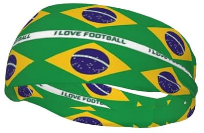 Haarband Brasilien Flagge Schweißband Warm Yoga Headbands Elastische Haarschmuck Für Motorradfahren Fahrrad Wandern