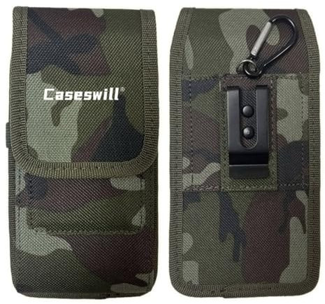 Caseswill Rugged Phone Holster for Google Pixel 10/10 Pro / 9A / 9 Pro / 9 / 8A / 8 / 7A / 7/6 Case Nylon Pouch with Belt Clip Holster and Card Holder - Camouflage