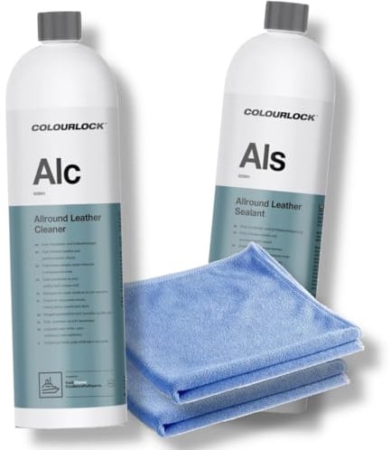 ChimpTools - Koch Chemie ALC Allround Leather Cleaner Leder Reiniger 1L + Koch Chemie Als Allround Leather Sealant - Leder Versiegelung 1L | Lederpflegeset inkl. 2x Mikrofasertuch