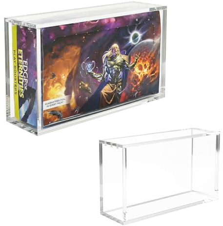 VINJKZQ MTG 30-Pack Play Booster Box & Set Booster Acrylic Magnetic Display Case - Heavy Duty 8+5mm Thick, UV Protection Storage Box - Fits Aetherdrift, LOTR, Modern Horizons 2 (NOT for 36-Pack)