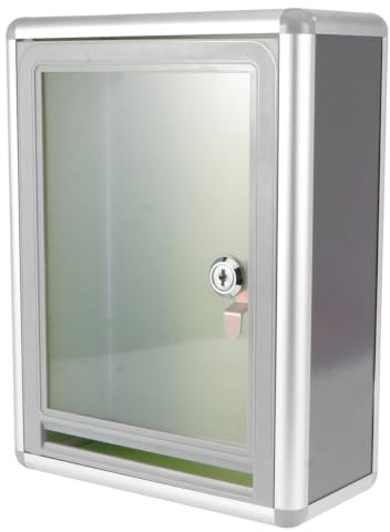 SOLUSTRE Abschließbarer Hängebriefkasten aus Aluminium mit Transparentem Sichtfenster Wandbriefkasten für Dokumente und Post Rostfrei mit Schlüssel und Großem Fassungsvermögen