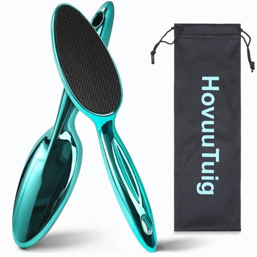 HovuuTuig Long Handle Glass Foot File with Bag, Hard Skin Callus Remover | Gentle Effcetive Comfortable, Washable, Wet Dry Foot Pedicure Tool for Dead Skin & Smooth Silky Cracked Heels -1 Pack