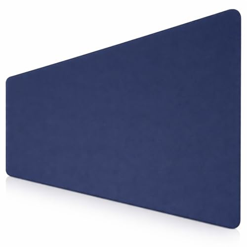 Sidorenko Tappetino per mouse da gioco XXL in blu navy, grande tappetino per mouse 900 x 400 mm, antiscivolo, per ufficio, tappetino da scrivania con bordi senza frange, preciso e durevole