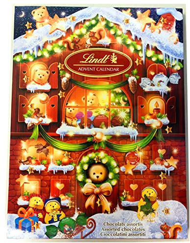 Teddy Lindt Lindor Adventskalender 170gr + Gratis Herz + Weihnachtsgrußkarte – Frohe Weihnachten 2023