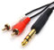 SiYear Câble répartiteur audio TRS mâle plaqué or 6,35 mm vers 2 RCA phono mâle, câble de connexion 1,5 m