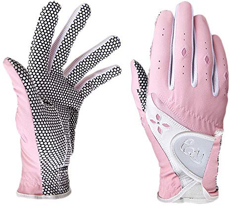 PGM Golfhandschuhe für Damen, verbessertes Griffsystem, Bequeme Handschuhe, die die Luft zirkulieren Lassen, Pink, M, 1 Paar