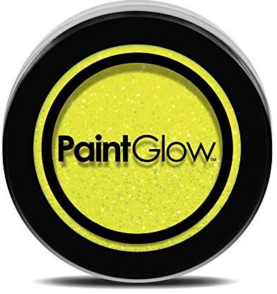 NEON UV GLITTER Shaker Eyeshadow Face Body Nail Fixing Gel Paint Glow (SHERBET LEMON - YELLOW)