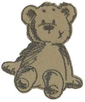 Bügelbild Patch Applikation zum Aufbügeln Teddy Kuscheltier Braunbär Bär 4,7 x 5,5 cm