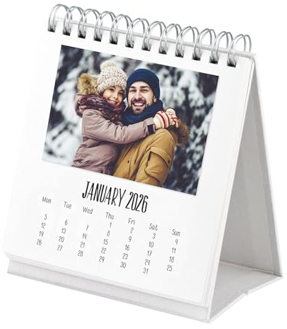 Shot2go Mini-Fotokalender 2026, für 12 Fotos à 5,1 x 7,6 cm und Mini-Sofortdrucke