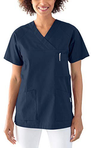 CLINIC DRESS Schlupfkasack Kasack Damen für Krankenpflege und Altenpflege 50% Baumwolle 95 Grad Wäsche Navy XL
