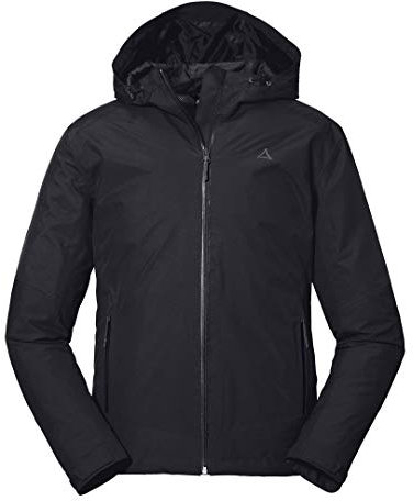 Schöffel Herren Jacket Wamberg M, winddichte, atmungsaktive Regenjacke, komfortable Outdoor Jacke, Wanderjacke mit verstellbarer Kapuze, black, 58