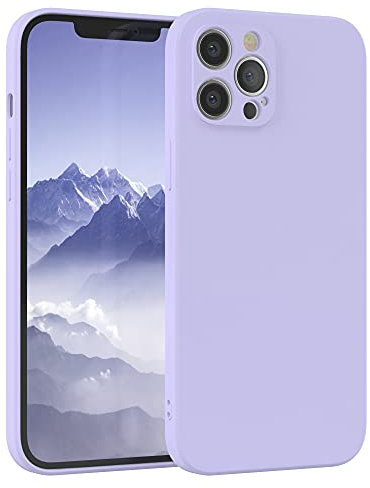EAZY CASE - Silikonhülle für iPhone 12 Pro Max Hülle Silikon Case weich stoßfeste Handyhülle Schutzhülle mit Kameraschutz Dünn Premium Schutz Cover TPU Phone Bumper in Lavendel Blau