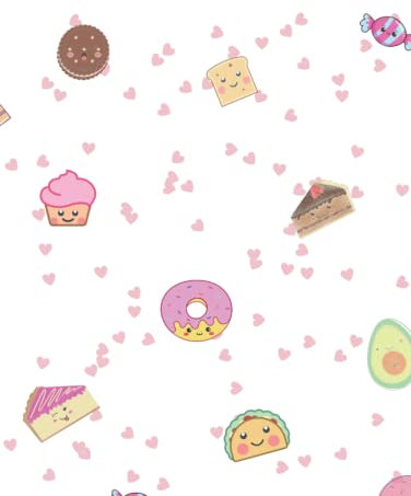 Kawaii Notebook: Cute Food themed Journal - Large 8.25 x 11 110 College Ruled Pages (The Kawaii Collection)