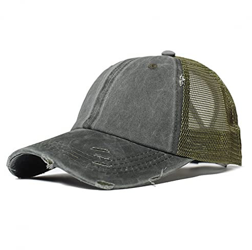 NA Baseball Kappe Baseballmütze Gewaschene Baumwolle Mesh Pferdeschwanz Hut Chaotisch High Bun Frau Papa Hüte Lässige Verstellbare Trucker Baseballmütze Atmungsaktive Laufmütze