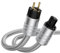 Brollitest Cavo di alimentazione HiFi, Argento e Bianco di Alta Gamma Con Spine Schuko e IEC Placcate Oro 24K (1.5M) per Audio, Video e Home Cinema