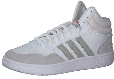 adidas Men's Hoops 3.0 Mid Lifestyle Basketball Classic Vintage Shoes Sneaker, Cloud White/Metal Grey/Grey one, 12.5 UK