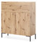Selsey Kommode Schrank Aufbewahrungsschrank 92 cm 3 Türen 5 Fächer Eiche Schwarze Beine Lammelo
