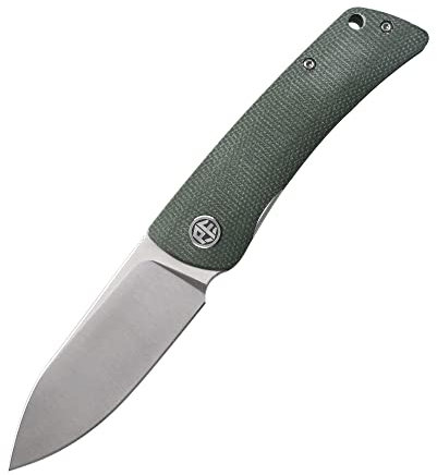 Petrified fish PFE05 Flavorist Klappmesser, 3.15 K110 Stahl Satin Klinge Micarta Griff, Mit Kugellager EDC Taschenmesser (Green-S)