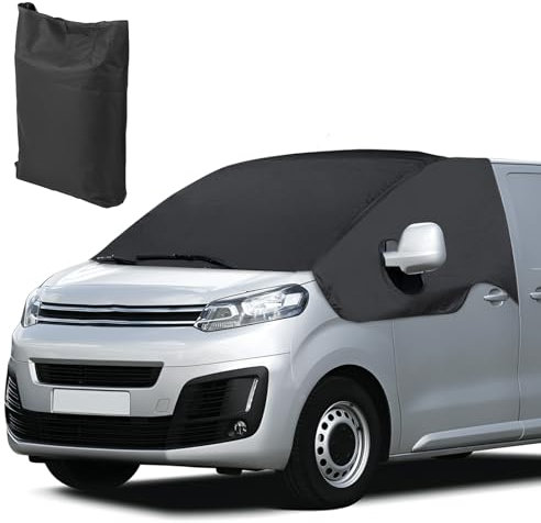 Opaltool Auto Windschutzscheiben Abdeckung für Citroen Jumpy Opel Vivaro 2016-2024, 600D Frontscheibe Abdeckung Frontscheibe Wrap Cover Wasserdicht Wetterfest Frontscheibenabdeckung Scheibenabdeckung