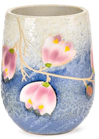 Sungmor 10.6 Inch Ceramic Succulent Plant Pot with Drainage Hole, Hand Painted Flower Pots for Plants, Unique Texture Decorative Planter for Indoor and Outdoor, Pottery Vase for Home Office Decor