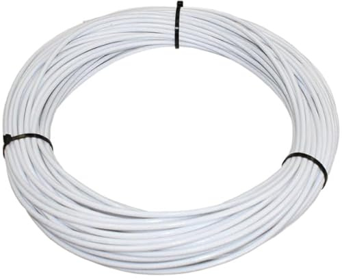 Drahtseil weiß ummantelt Ø 5/7 mm mit Aufbau 7x7, 10 Meter aus Edelstahl V4A Seil Edelstahlseil Drahtseile Stahlseil Geländerseil Rankhilfe VA A4 AISI316 AISI 316 Boot