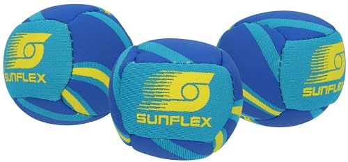 Sunflex Neopren Funbälle Flames Bluefire | 3 Bälle zum Jonglieren Werfen Fangen Kicken | Ball weich und leicht für den Strand und den Garten| extrem robust und für Jede Altersgruppe