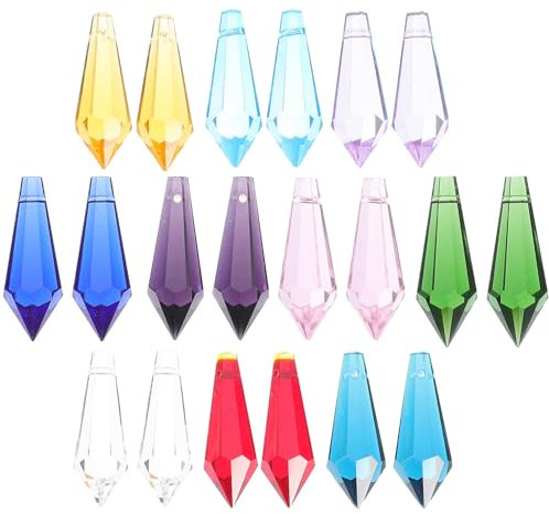 HOODANCOS 20stücke Kristall Glas Pendel Elegante Hängende Dekoration Für Kronleuchter Lampen Fenster Und Projekte Hochwertige Glaskristalle Für Kreative Anwendungen