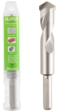 HLOFIZI 5/8 x 6 Masonry Drill Bits 5/8 inch Concrete Drill Bits Carbide Tipped Hammer Drill Bit, for Cement, Brick, Stone, Block, 1 Pack