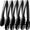 Plastic Tongs for Serving (Pack of 6) 9 Inch - Heavy-Duty Hard Plastic Reusable or Disposable Serving Tongs for Catering, Dinner Parties, Banquets, Buffets, Events, Weddings and Everyday Use, Black
