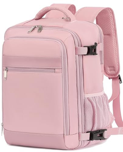 KLOSTAIN Sac à Dos Voyage Cabine Avion 45x36x20 pour Easyjet 30L Bagage Cabine Grande sous Siège Bagage à Main Homme Femme Sac à Dos pour Ordinateur Portable 15.6 Pouces Couleur Rose