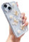L-FADNUT for iPhone 15 Case for Girls Women,Luxury 3D Butterfly Floral with Pretty Sparkle Glitter Design,Clear Cute Shockproof Cover Protective Bumper Phone Case for iPhone 15