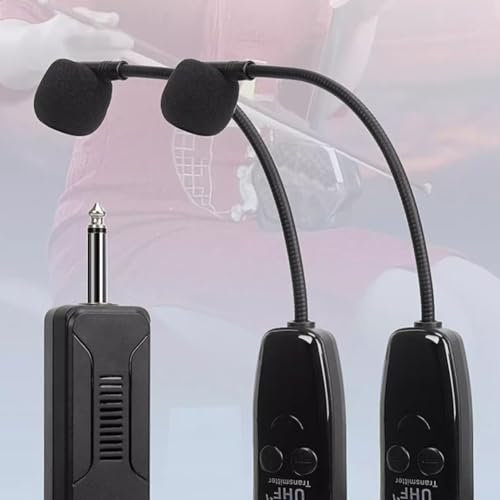 Whychstore Microfono senza fili per strumenti, microfono per sassofono, flauto Erhu, con portata di 50 m