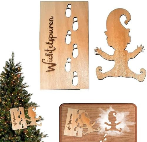 Wichtelschablone Fußabdrücke Wichteltür Zubehör Weihnachtswichtel Elf Wichtel Fußspuren Schablone Weihnachten Fußabdruck Malerei Schablonen