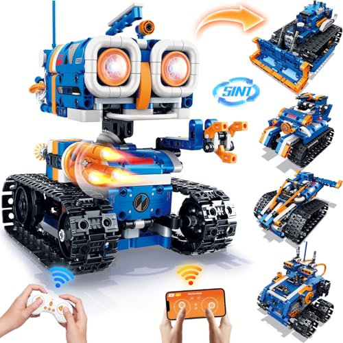 Technic Robot Programable 5 en 1 – Kit de Construcción Stem 560 Piezas con App y Mando a Distancia – Regalo Educativo para Niños de 6 a 12 Años