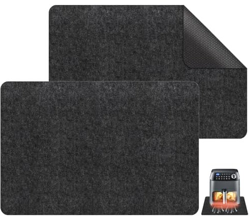 2 Pieces Kitchen Heat Protector Mat, 44 x 30cm Heatproof Mat for Air Fryer, Air Fryer Anti Heat Mat, Non-Slip Mixer Mover Mats, Countertop Protector Mat for Fryer Coffee Maker Stand Mixer