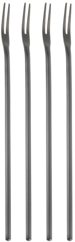 Sourcing Map 4-Piece Olive Fork Set, 8.6 Inch Long Handle, Stainless Steel, Black