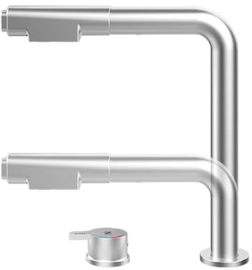 XJTNLB Rubinetto Cucina Sottofinestra Spazzolato Miscelatore Cucina con Doccetta Estraibile Rubinetto Camper con Doccetta Estraibile
