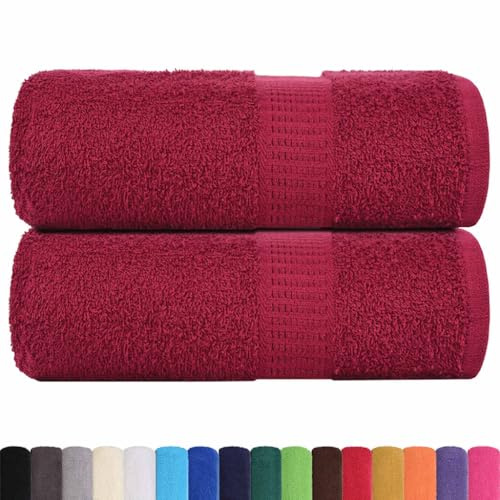 vidaXL Guest Towels - 100% Cotton, 30x50 cm, Bordeaux Color, Machine Washable, Soft & Absorbent