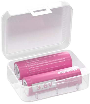 3.6V 5500mAh wiederaufladbarer Akku mit Batterien Aufbewahrungsbox für Taschenlampe Scheinwerfer (2er-Pack)